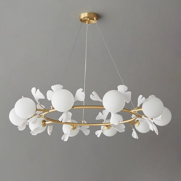 French creative ginkgo leaf living room chandelier