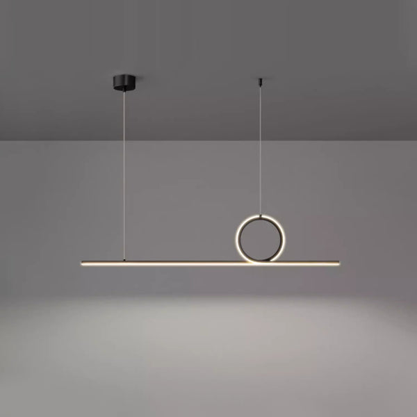 Creative LED long strip chandelier