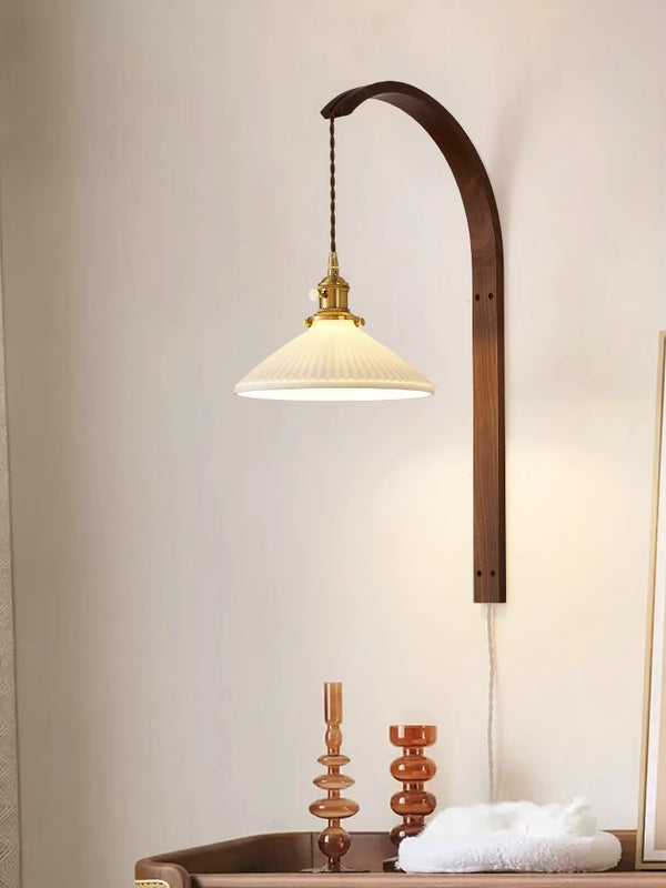 Medieval wabi-sabi style brass retro Nordic study living room bedroom bedside bathroom restaurant corridor wall lamp