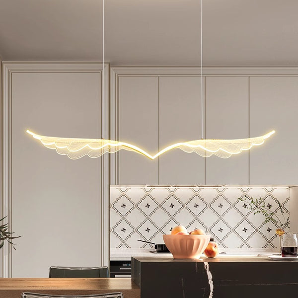 Nordic long strip creative wings led dining chandelier