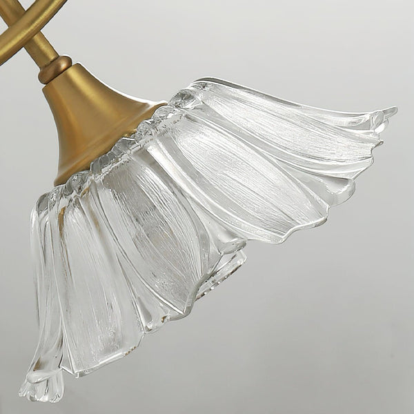 Retro full copper glass bedroom bedside wall lamp