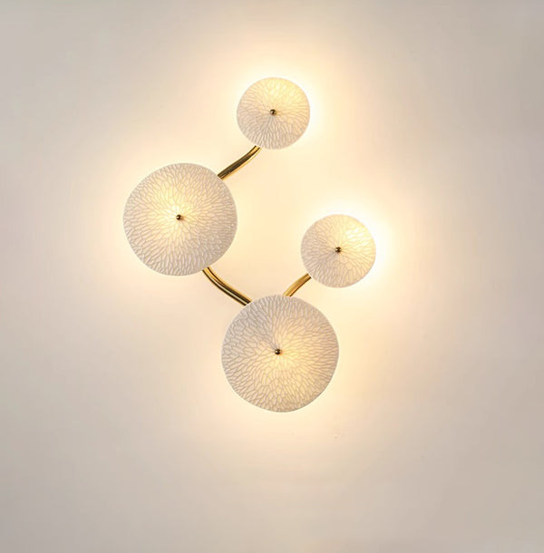 Creative ceramic lotus leaf wall lamp