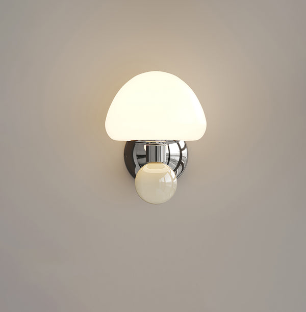 Applique de chevet de chambre à coucher de style champignon crème