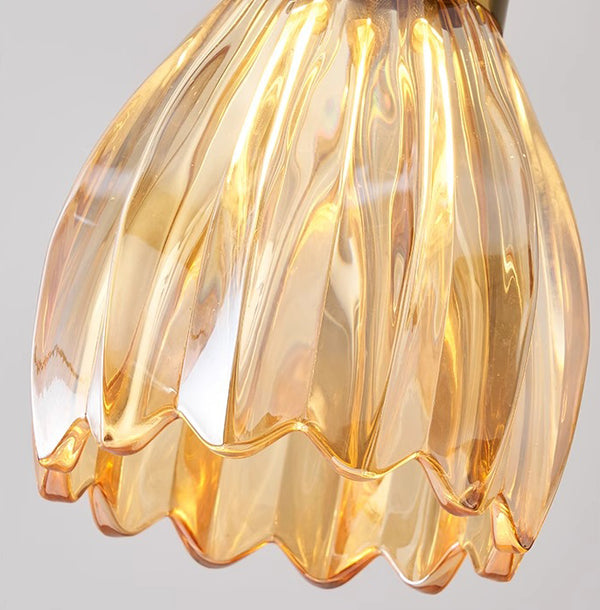 Medieval style bedroom bedside glass flower small chandelier