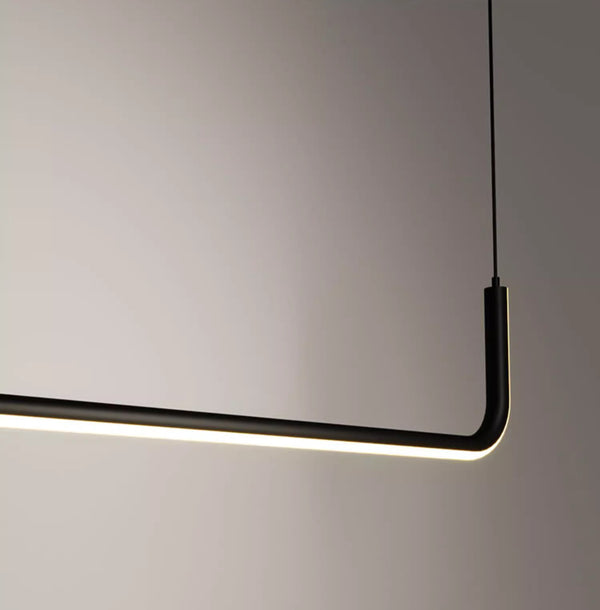 Suspension de salle à manger moderne à LED géométrique à longue bande