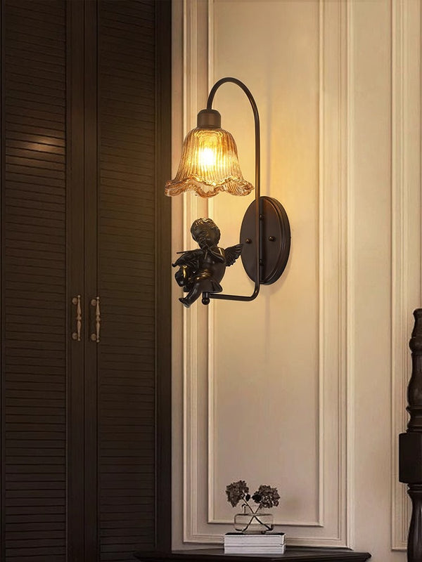 Creative retro bedroom bedside aisle wall lamp