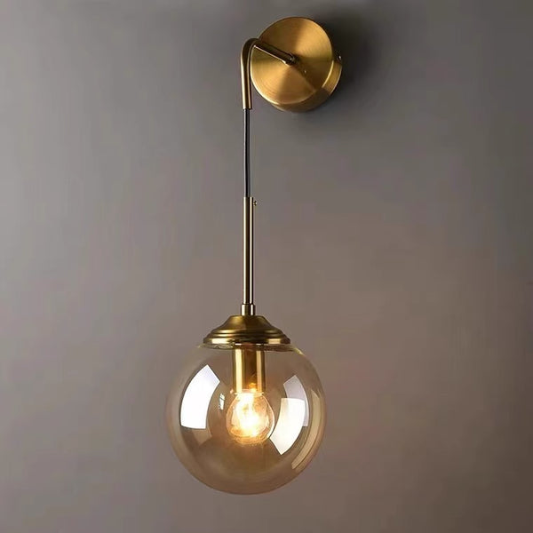 Nordic glass ball bedside corridor wall lamp