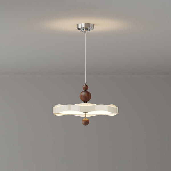 Cream style walnut grain dining room pendant light