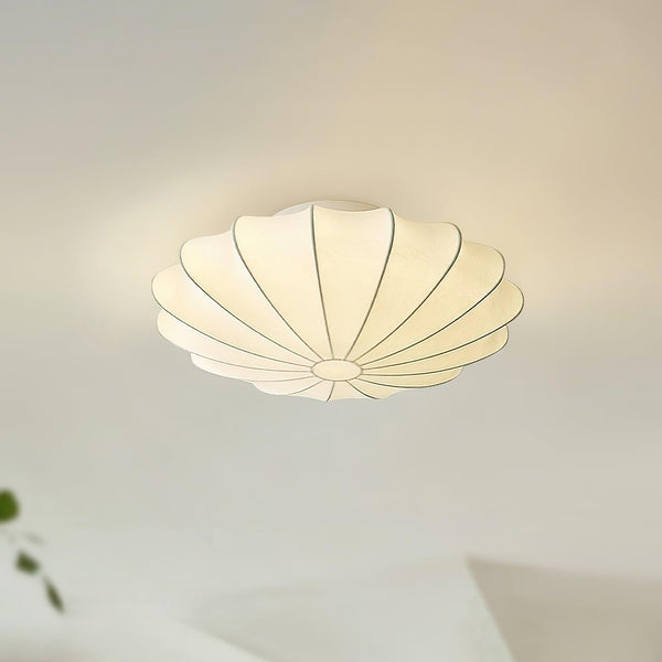 Cream silk bedroom ceiling lamp