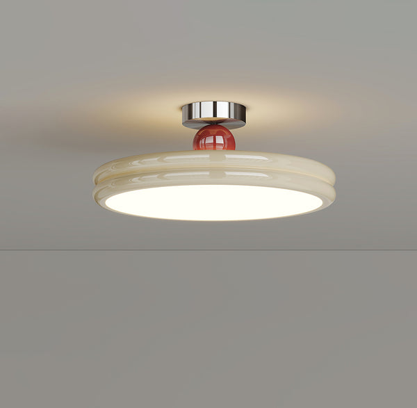Simple cream style round LED ceiling lamp