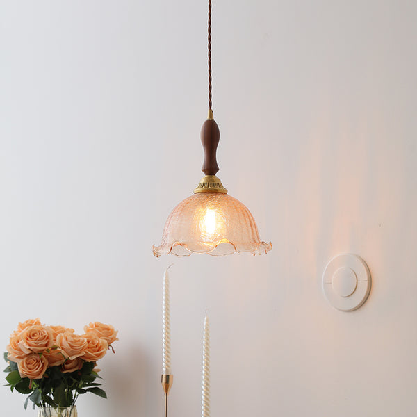 Retro tea-colored glass dining room bedroom chandelier