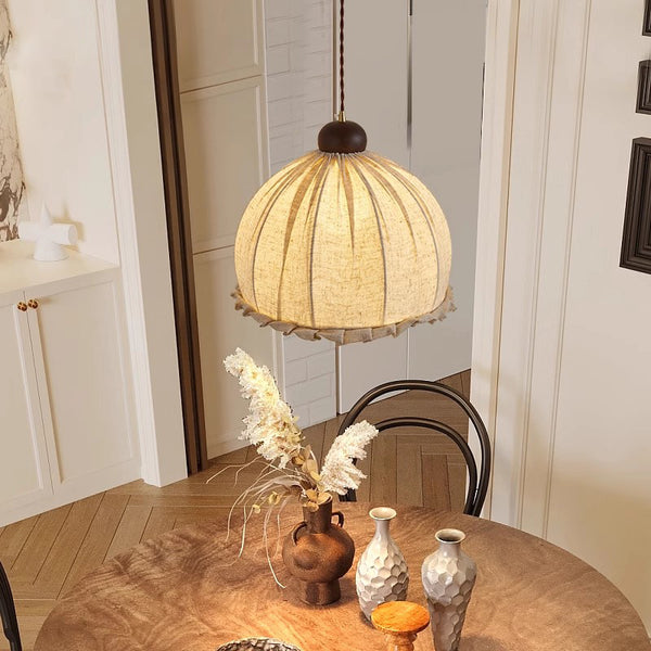 Lampe à suspension de salle à manger en tissu rétro japonais