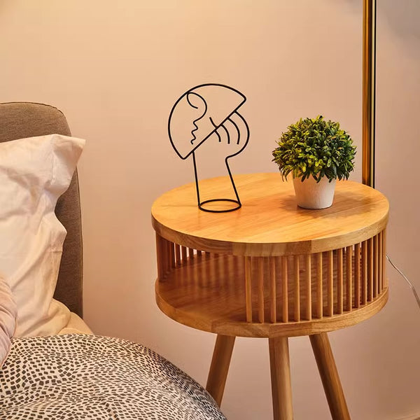 Retro Massivholz Stehlampe