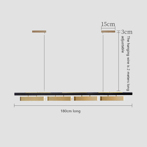Minimalist long strip chandelier