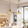 All copper walnut dining chandelier