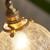 Vintage Brass Cracked Glass Bedroom Bedside Pendant light