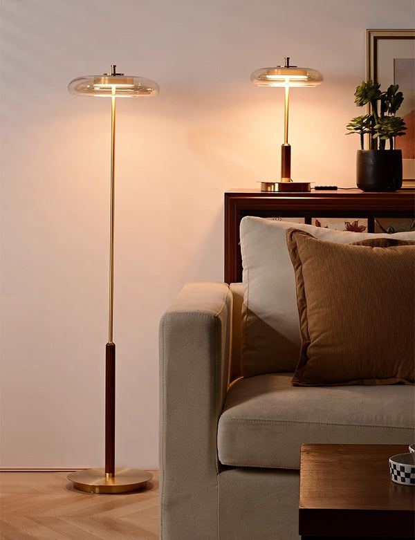 American retro solid wood floor lamp