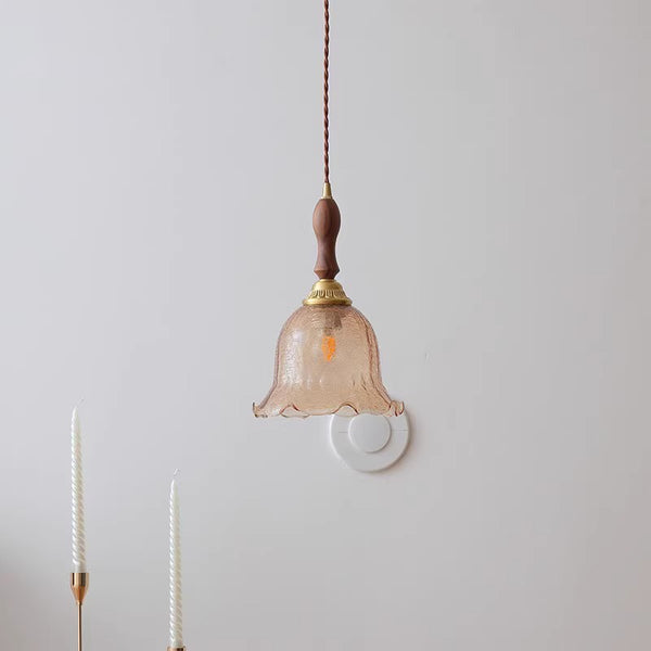 Retro tea-colored glass dining room bedroom chandelier