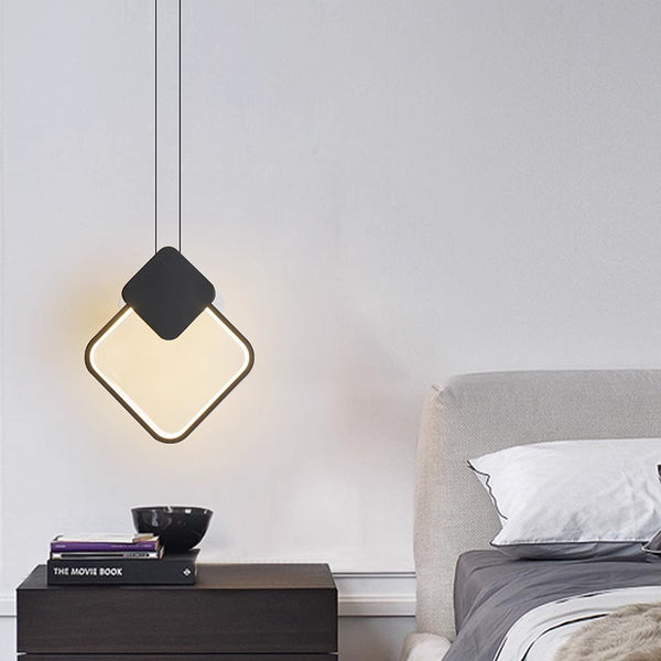 Minimalist LED Line Bedroom Bedside Chandelier