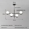 Lustre noir en forme de haricot magique long