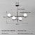 Lustre noir en forme de haricot magique long