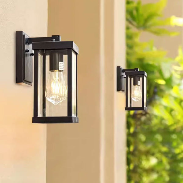 Black outdoor waterproof courtyard garden exterior villa wall lamp