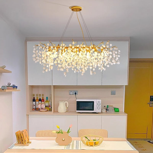 French light luxury glass living room chandelier