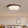 Walnut Color Glass Bedroom Ceiling Light