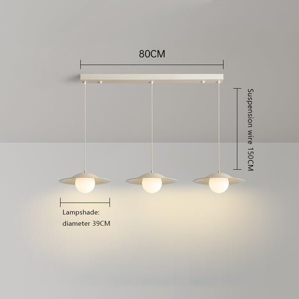 Cream style glass dining pendant light