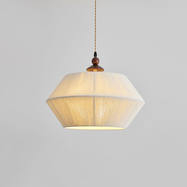 Lustre en corde de coton et tissu de style rétro