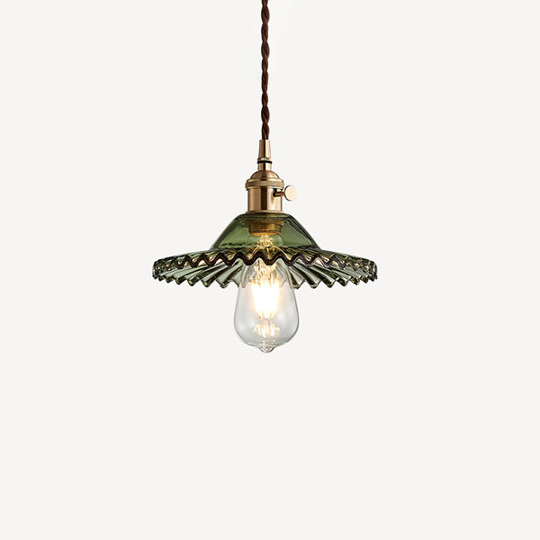 Lustre en verre vert frais