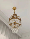 Vintage brass crystal chandelier