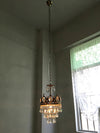 Vintage brass crystal chandelier