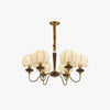 French solid wood fabric chandelier