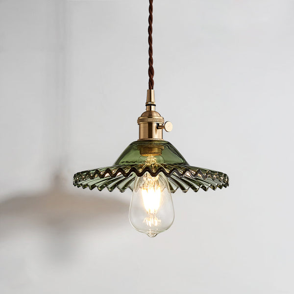 Lustre en verre vert frais