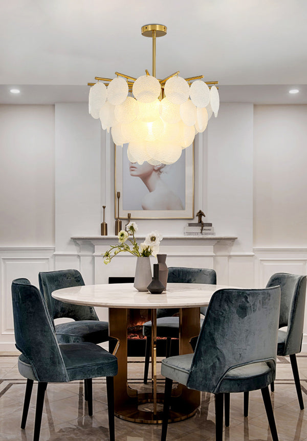 Lustre coquille crème français
