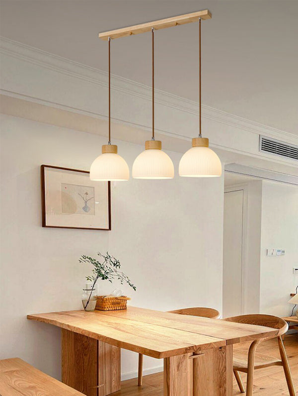 Striped glass chandelier