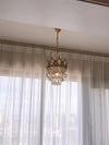 Vintage brass crystal chandelier