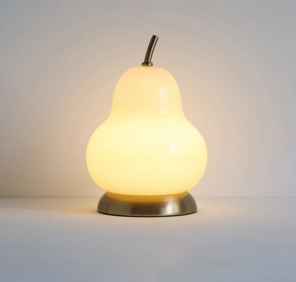Cremefarbene Birnen-Tischlampe