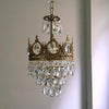 Vintage brass crystal chandelier
