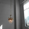 Vintage brass crystal chandelier