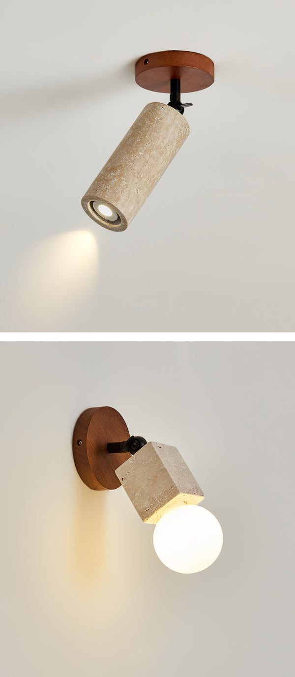 Yellow Travertine Bedroom Wall Lamp