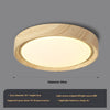 Einfache runde Deckenlampe für Schlafzimmer mit Holzmaserung