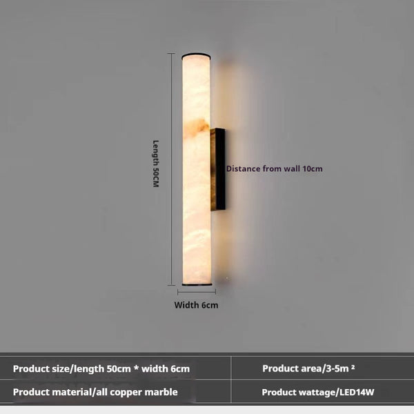 Copper marble wall lamp