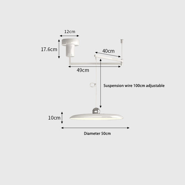 Nordic flying saucer swing arm chandelier