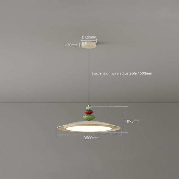 Lustre de salle à manger en forme de soucoupe volante de style crème