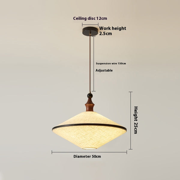 Lustre de restaurant en tissu rétro français
