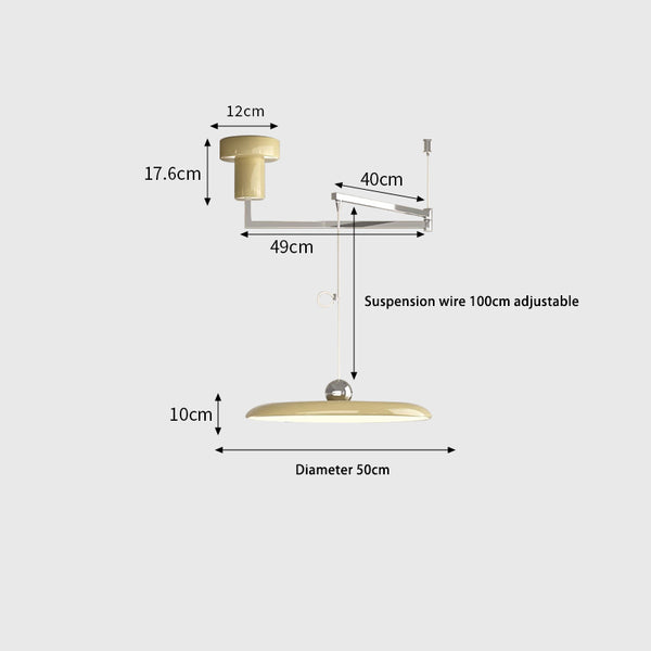 Nordic flying saucer swing arm chandelier