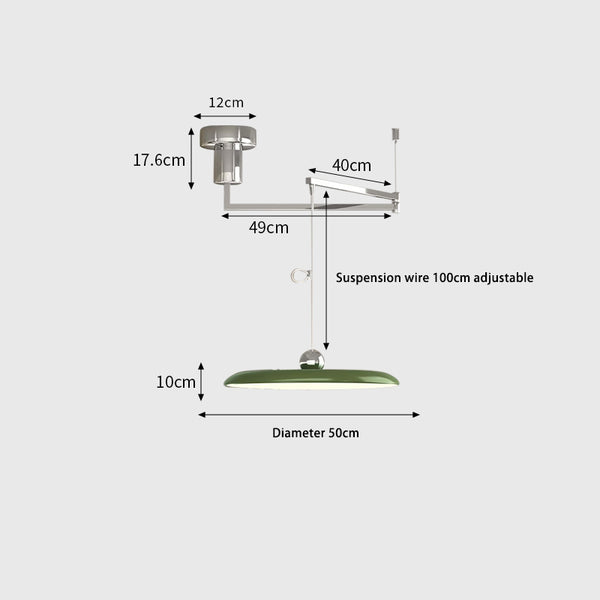 Nordic flying saucer swing arm chandelier