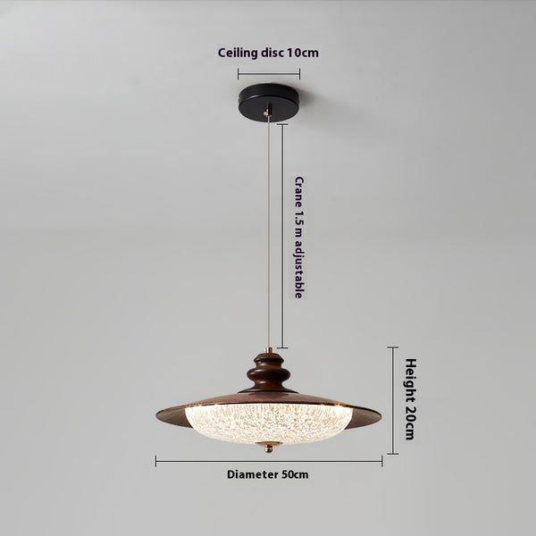 American retro walnut wood grain dining room chandelier